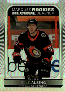 2021-22 Upper Deck O-Pee-Chee Platinum - Base - Marquee Rookie - Rainbow #256 Olle Alsing - Ottawa Senators - A