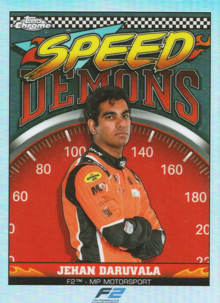 2023 Topps Chrome Formula 1 Speed Demons #SD-JD Jehan Daruvala - F2 MP Motorsport - A