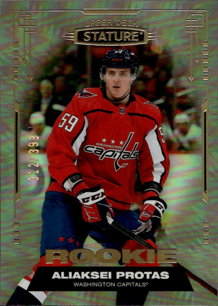 2021-22 Upper Deck Stature Hockey - Base - Rookie :399 #154 Aliaksei Protas - Washington Capitals - A