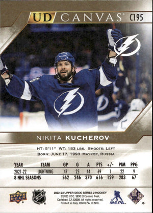 2022-23 Upper Deck Series 2 Hockey - UD Canvas #C195 Nikita Kucherov - Tampa Bay Lightning - B