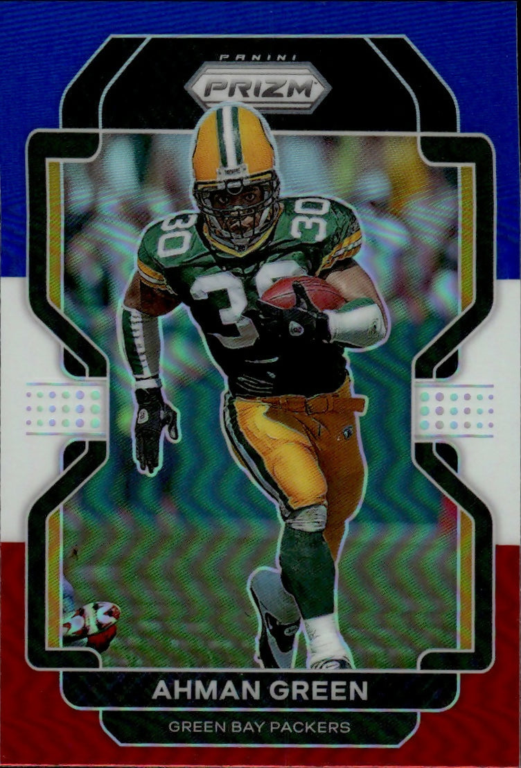 2021 Panini Prizm Football Base - Red White And Blue Prizm #145 Ahman Green Green Bay Packers - A