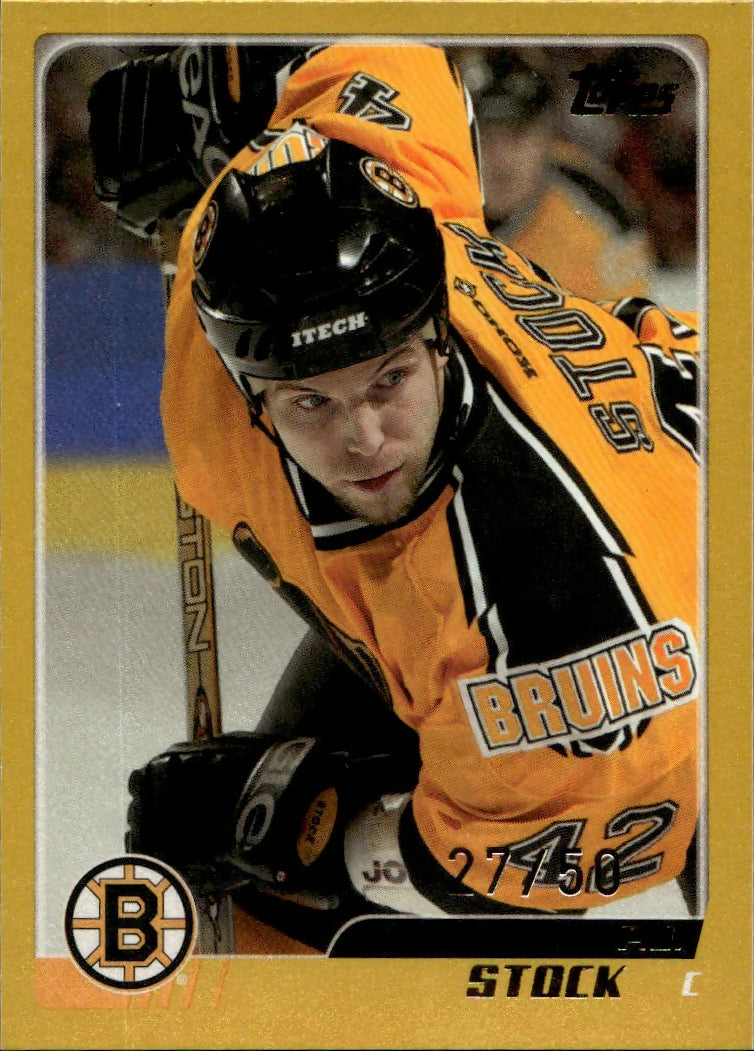 2003-04 O-Pee-Chee - Base - Gold :50 #34 P.J. Stock - Boston Bruins - A