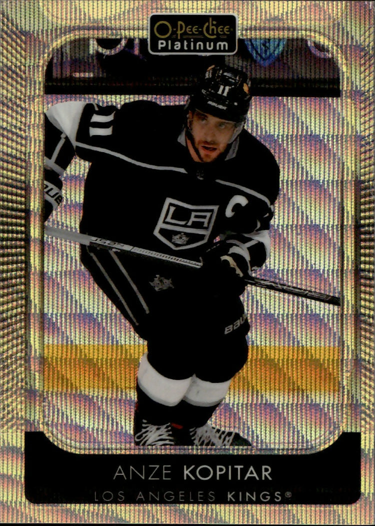 2021-22 Upper Deck O-Pee-Chee Platinum - Base - Neon Yellow Surge #197 Anze Kopitar - Los Angeles Kings - A