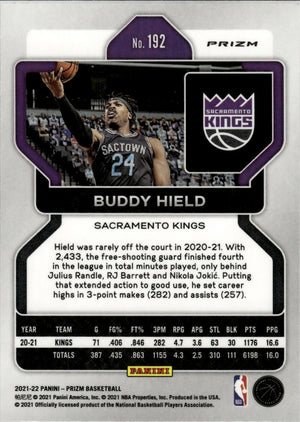 2021-22 Panini Prizm Basketball - Base - Green Prizm # 192 Buddy Hield - Sacramento Kings