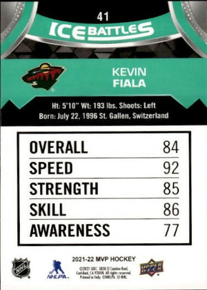 2021-22 Upper Deck MVP Hockey - Base - Ice Battles #41 Kevin Fiala - Minnesota Wild