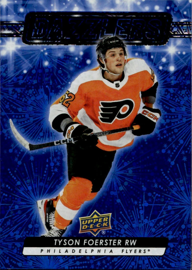 2023-24 Upper Deck Series 2 Hockey - Dazzlers - Blue #DZ-92 Tyson Foerster - Philadelphia Flyers - A