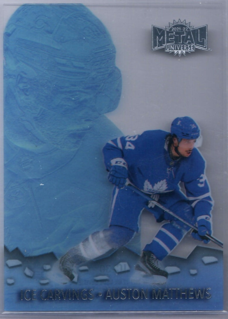 2021-22 Upper Deck Skybox Metal Universe Hockey - Ice Carvings #IC30 Auston Matthews - Toronto Maple Leafs - A