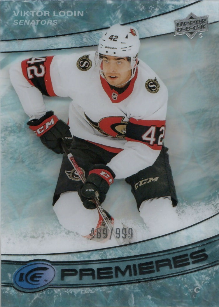 2020-21 Upper Deck Ice Hockey - Base - Ice Premiers #186 Viktor Lodin - Ottawa Senators - A