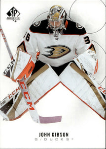 2020-21 Upper Deck Sp Authentic Hockey - Base #63 John Gibson - Anaheim Ducks - A