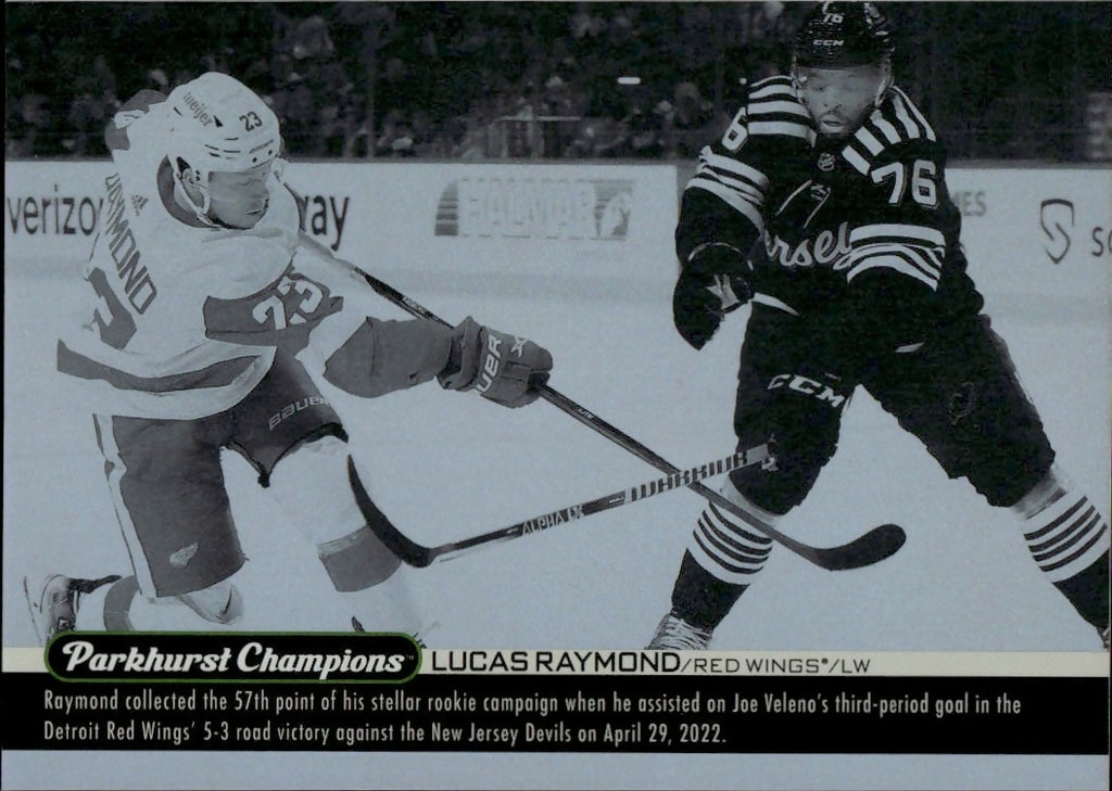 2022-23 Upper Deck Parkhurst Champions - Wire Image #WI-7 Lucas Raymond - Detroit Red Wings - A