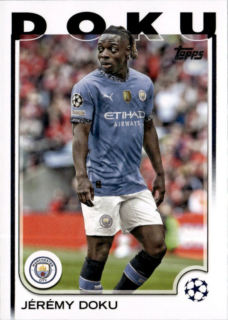2024-25 Topps UEFA Club Competitions - Base #69 Jeremy Doku - Manchester City - A