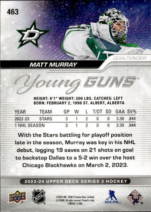 2023-24 Upper Deck Series 2 Hockey - Base - Young Guns #463 Matt Murray - Dallas Stars