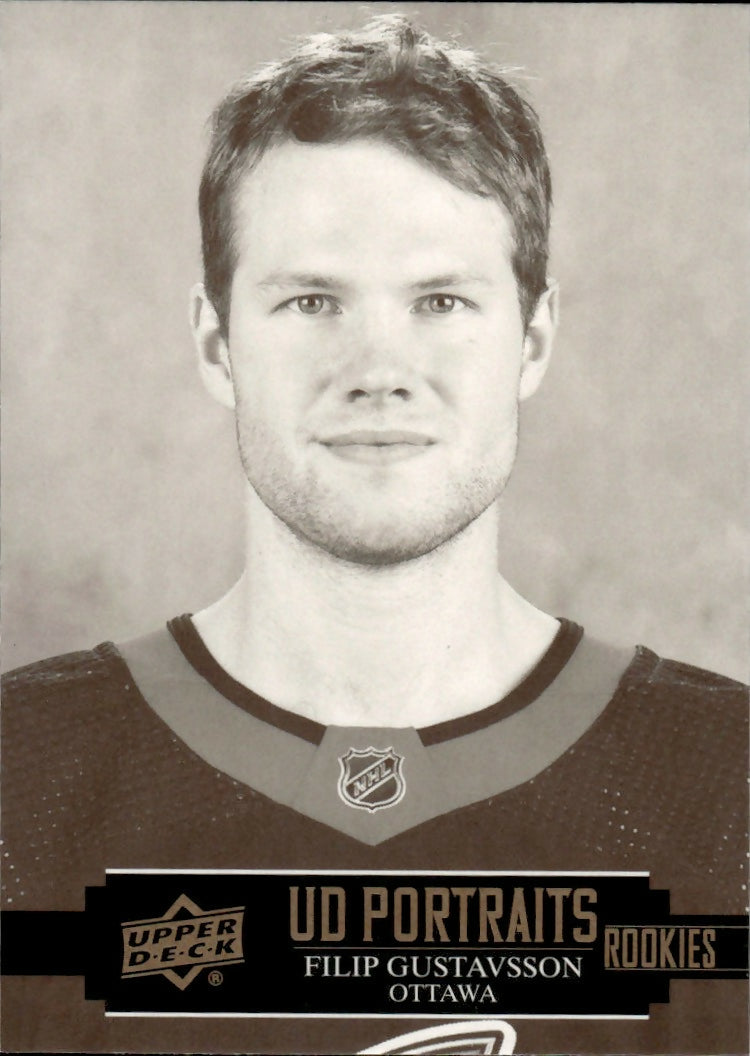 2021-22 Upper Deck Series 2 Hockey - UD Portraits #P-55 Filip Gustavsson - Ottawa Senators - A