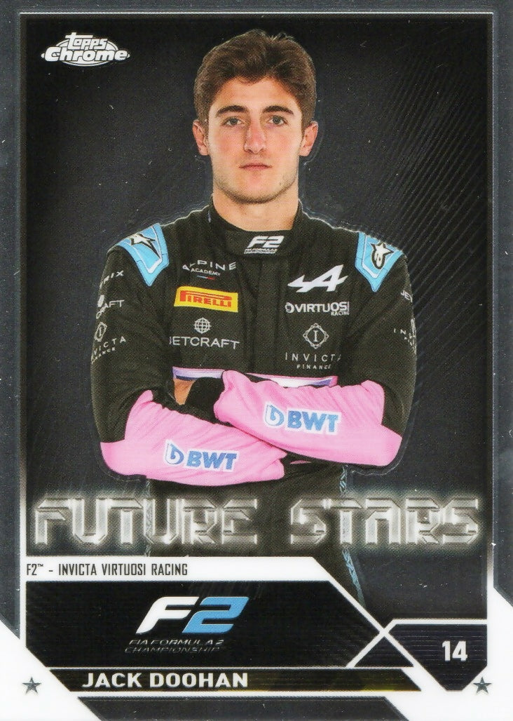 2023 Topps Chrome Formula 1 Base #72 - F2 Drivers Jack Doohan - F2 Invica Virtuosi Racing - A