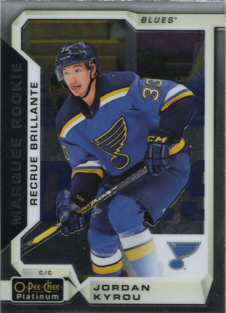 2018-19 O-Pee-Chee Platinum Hockey - Base - Marquee Rookie #163 Jordan Kyrou - St. Louis Blues