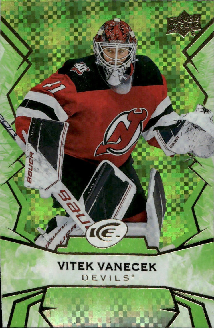 2022-23 Upper Deck Ice Hockey - Base - Green #38 Vitek Vanecek - New Jersey Devils - A