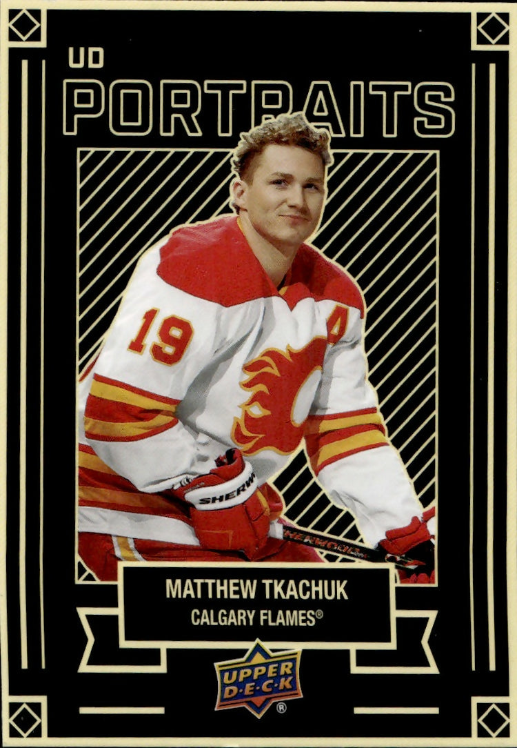 2022-23 Upper Deck Series 1 Hockey - Portraits #P-13 Matthew Tkachuk - Calgary Flames - A