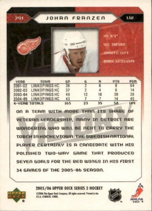 2005-06 Upper Deck Victory Hockey - Base #291 Johan Franzen - Detroit Red Wings - B