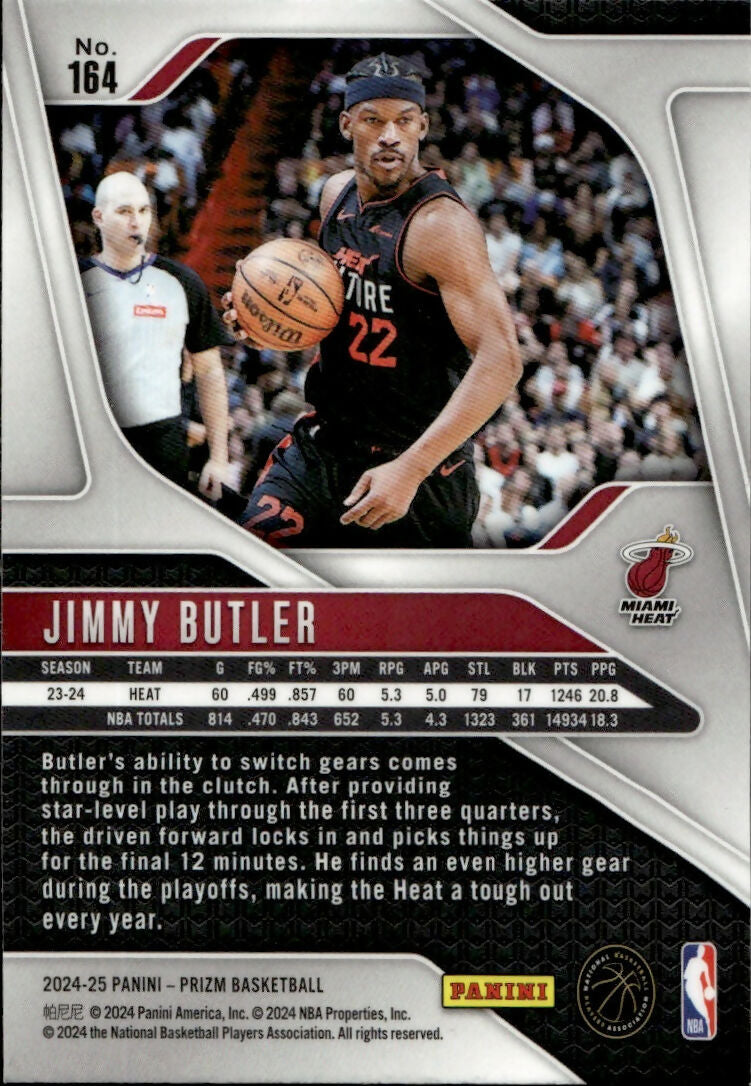 2024-25 Panini Prizm Basketball - Base #164 Jimmy Butler - Miami Heat - B