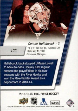 2015-16 Upper Deck Full Force Hockey - 3D Full Force Freshman #122 Connor Hellebuyck - Winnipeg Jets