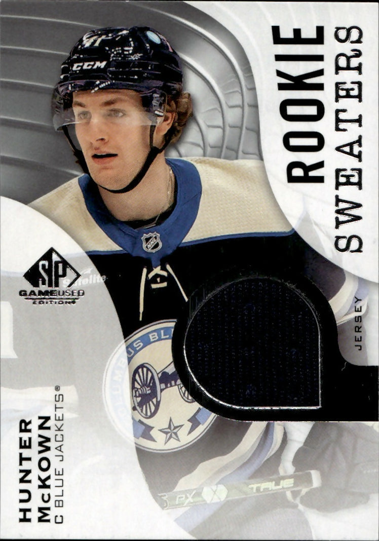 2023-24 Upper Deck SP Game Used Hockey - Rookie Sweaters #RS-HM Hunter McKown - Columbus Blue Jackets - A