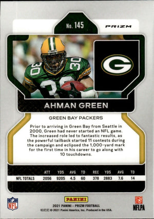 2021 Panini Prizm Football Base - Red White And Blue Prizm #145 Ahman Green Green Bay Packers - B