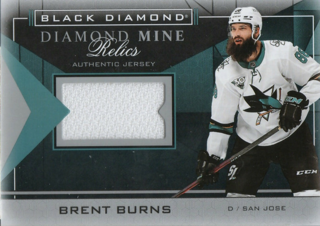 2021-22 Upper Deck Black Diamond - Diamond Mine Relics #DMR-BB Brent Burns - San Jose Sharks - A