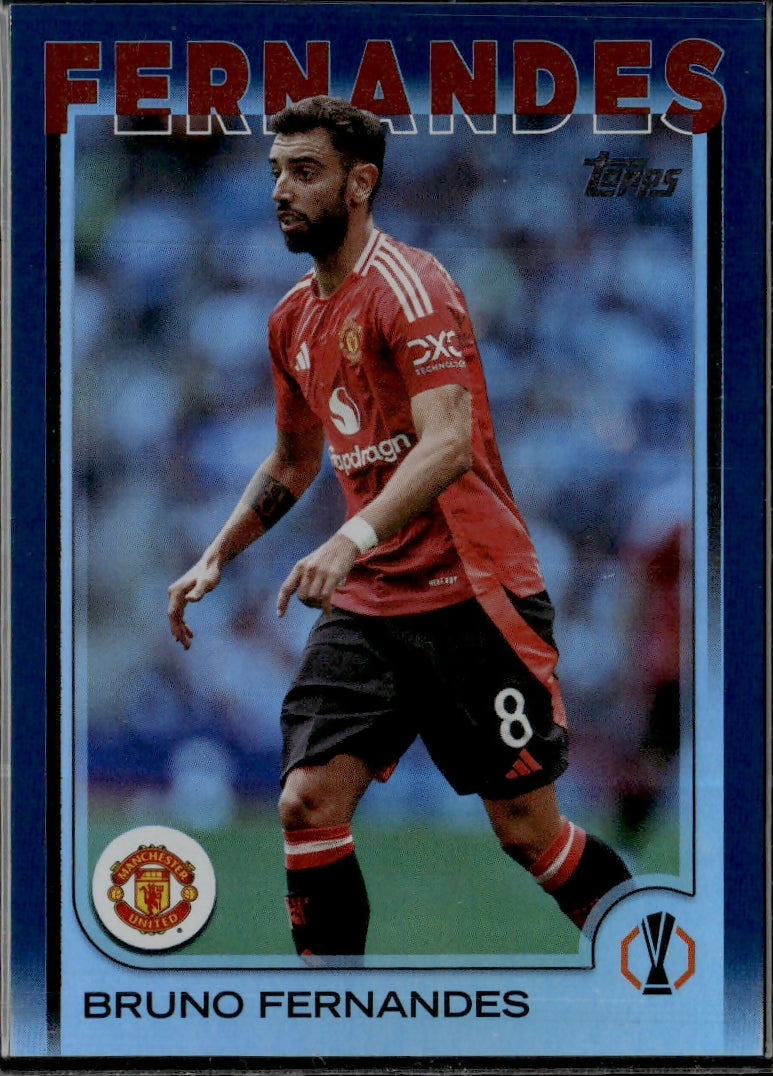 2024-25 Topps UEFA Club Competitions - Base - Navy Blue Foilboard :275 #152 Bruno Fernandes - Manchester United - A