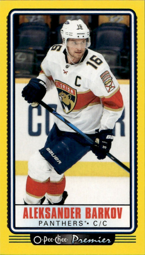 2021-22 Upper Deck O-Pee-Chee Hockey - Premier Tallboys - Yellow #P-26 Aleksander Barkov - Florida Panthers - A