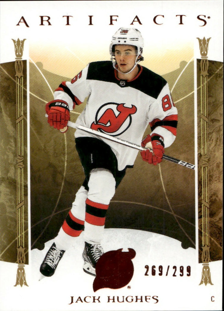 2022-23 Upper Deck Artifacts - Base - Orange #117 Jack Hughes - New Jersey Devils - A