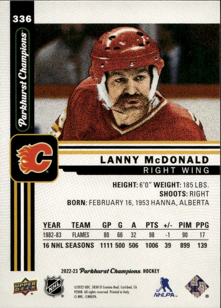 2022-23 Upper Deck Parkhurst Champions - Base #336 Lanny McDonald - Calgary Flames - B