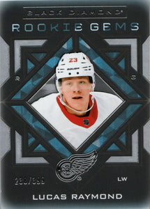 2021-22 Upper Deck Black Diamond Hockey - Rookie Gems /399 #RG-LR Lucas Raymond - Detroit Red Wings