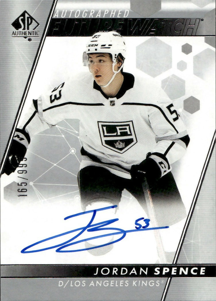 2022-23 Upper Deck SP Authentic Hockey - Base - Future Watch Auto :999 #114 Jordan Spence - Los Angeles Kings - A