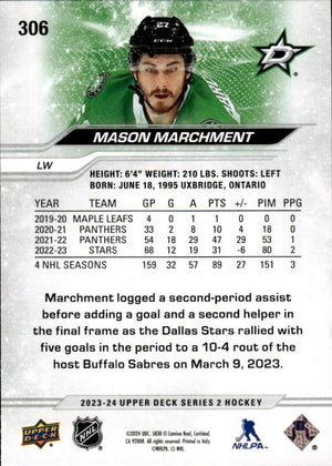 2023-24 Upper Deck Series 2 Hockey - Base #306 Mason Marchment - Dallas Stars