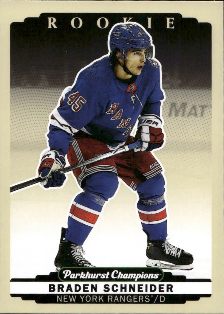 2022-23 Upper Deck Parkhurst Champions - Base #262 Braden Schneider - New York Rangers - A