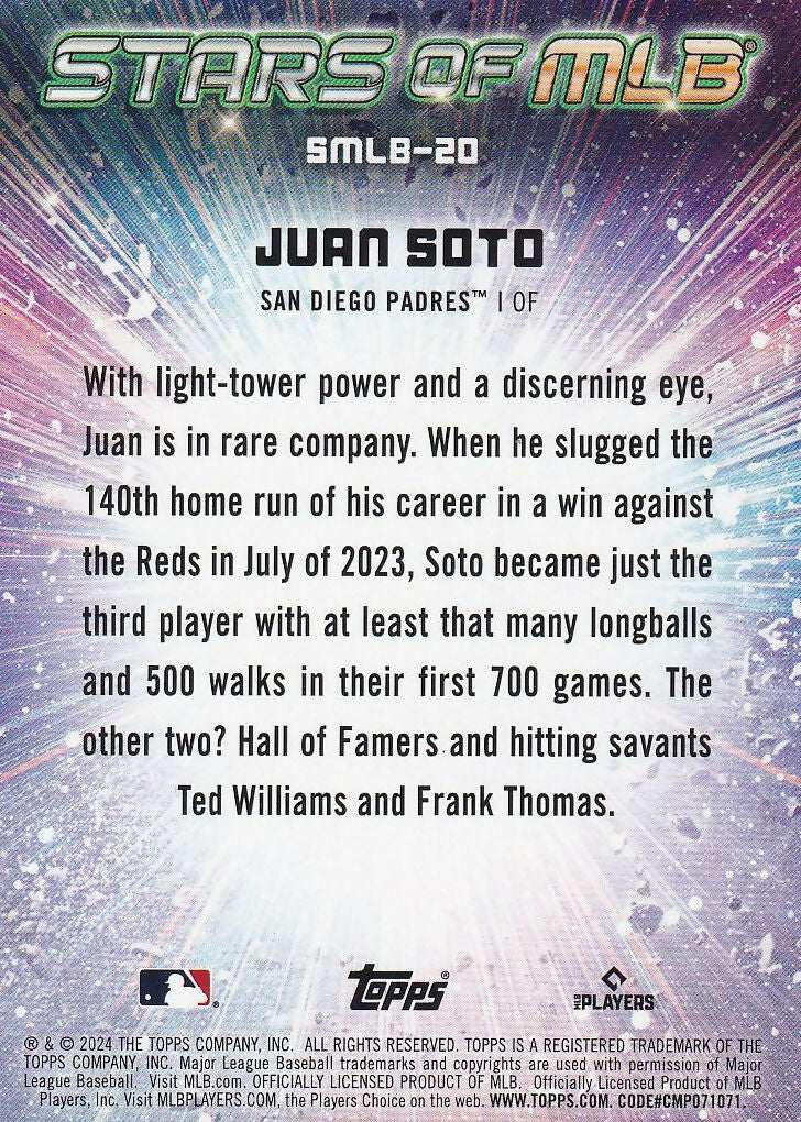 2024 Topps Stars of MLB #SMLB-20 Juan Soto San Diego Padres