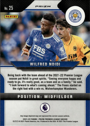 2021-22 Panini Prizm Premier League Soccer - Hyper Base #25 Wilfred Ndidi - Leicester City