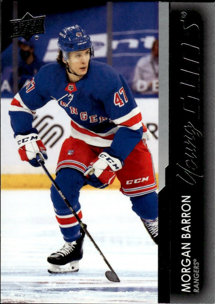 2021-22 Upper Deck Series 1 - Base - Young Guns #215 Morgan Barron - New York Rangers - A