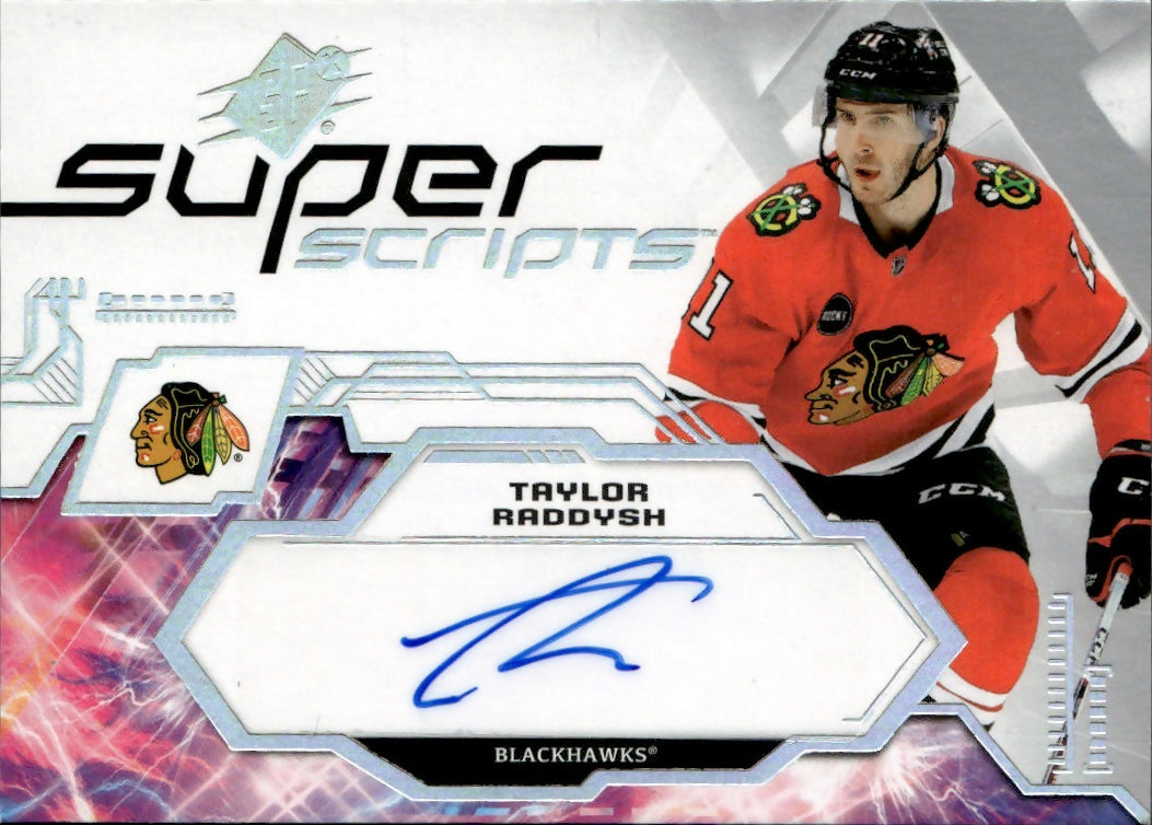 2023-24 Upper Deck SPX Hockey - Super Scripts #SS-TR Taylor Raddysh - Chicago Blackhawks - A