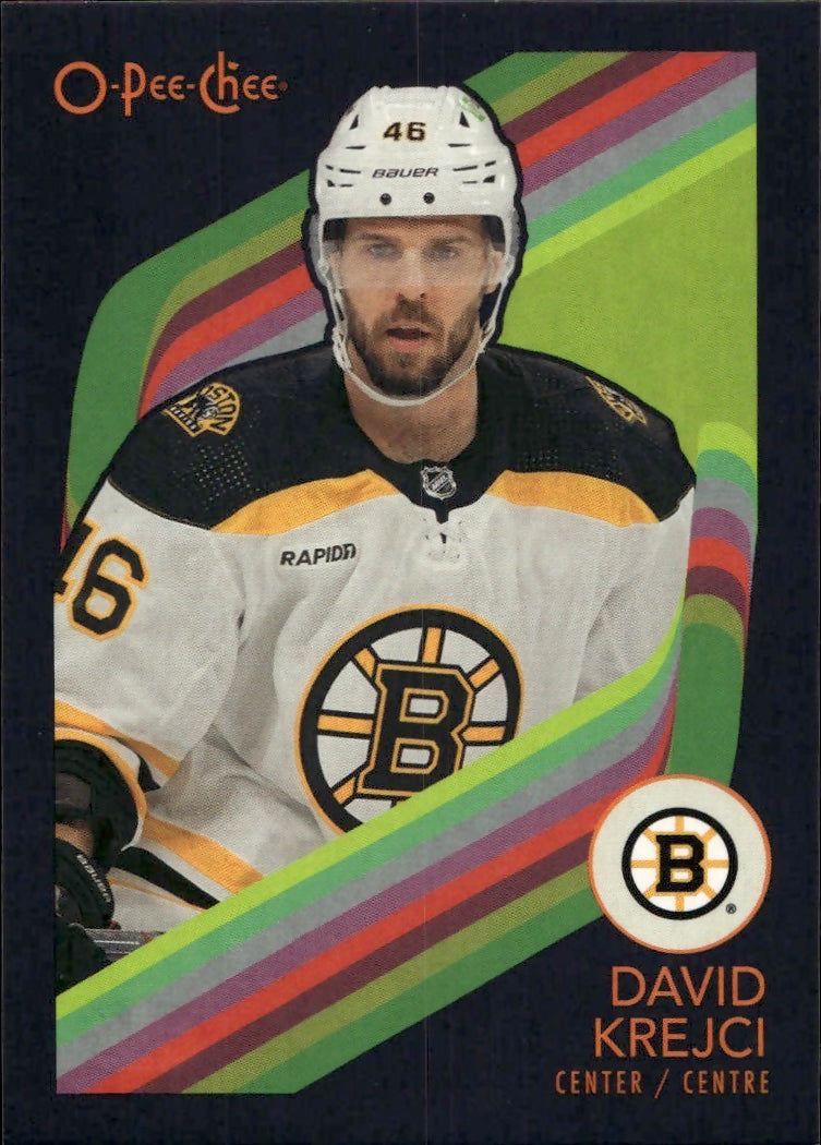 2023-24 Upper Deck O-Pee-Chee Hockey - Base - Retro - Black Boarder #424 David Krejci - Boston Bruins - A