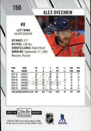 2023-24 Upper Deck O-Pee Chee Platinum Hockey - Base #150 Alex Ovechkin - Washington Capitals - B