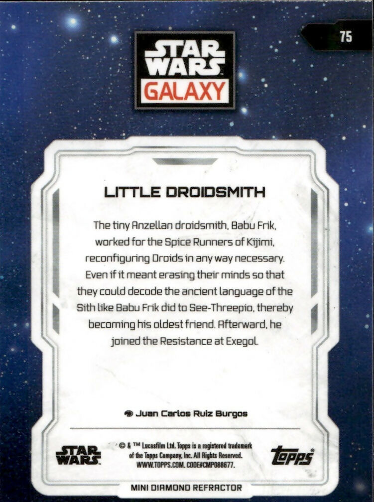 2024 Topps Star Wars Galaxy Chrome - Base - Mini Diamond #75 Little Driodsmith - B
