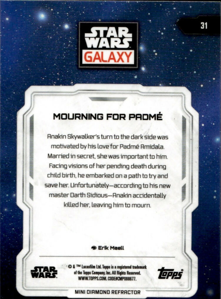 2024 Topps Star Wars Galaxy Chrome - Base #31 Mourning For Padme - B
