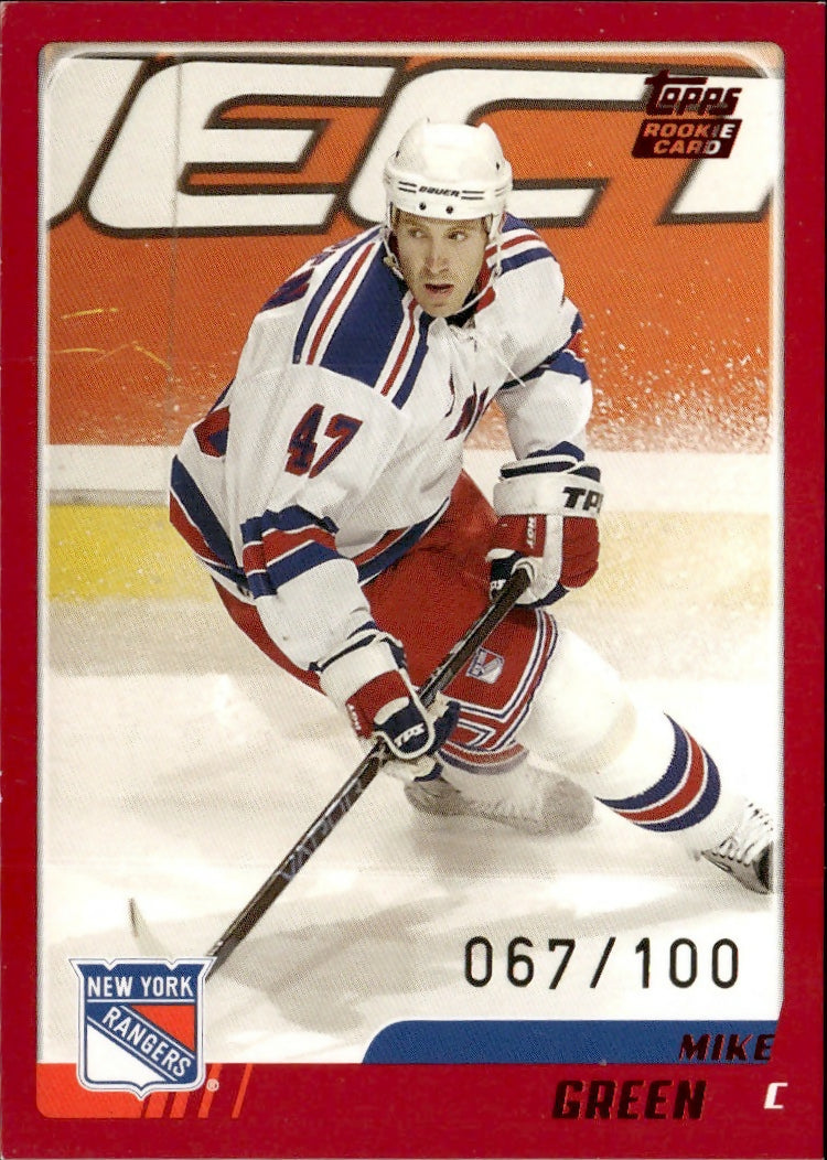 2003-04 Topps Traded - Base - Red :100 #TT99 Mike Green - New York Rangers - A