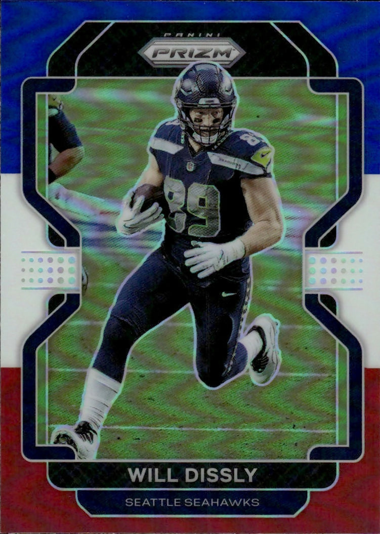 2021 Panini Prizm Football Base - Red White And Blue Prizm #44 Will Dissly Seattle Seahawks - A