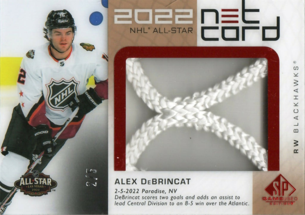 2022-23 Upper Deck SP Game Used Hockey - Net Cord - All Star :5 #ASN-AD Alex DeBrincat - Chicago Blackhawks - A