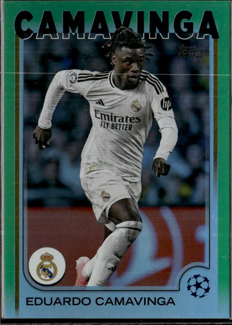 2024-25 Topps UEFA Club Competitions - Base - Green Foilboard #93 Eduardo Camavinga - Real Madrid C.F. - A