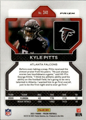 2021 Panini Prizm Football Base - Prizm #341 Kyle Pitts RC Atlanta Falcons - B