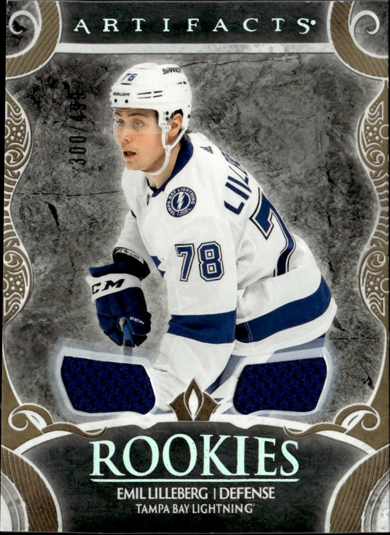 2024-25 Upper Deck Artifacts - Base - Gold Materials :499 #188 Emil Lilleberg - Tampa Bay Lightning - A