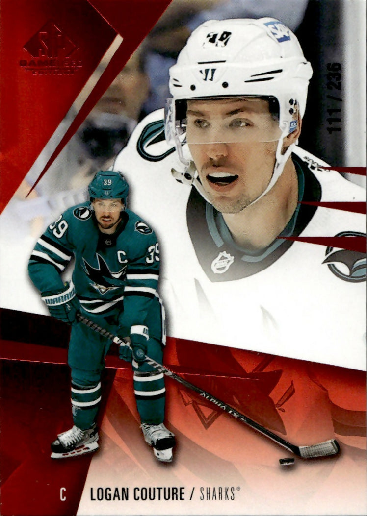 2023-24 Upper Deck SP Game Used Hockey - Base - Red :236 #11 Logan Couture - San Jose Sharks - A
